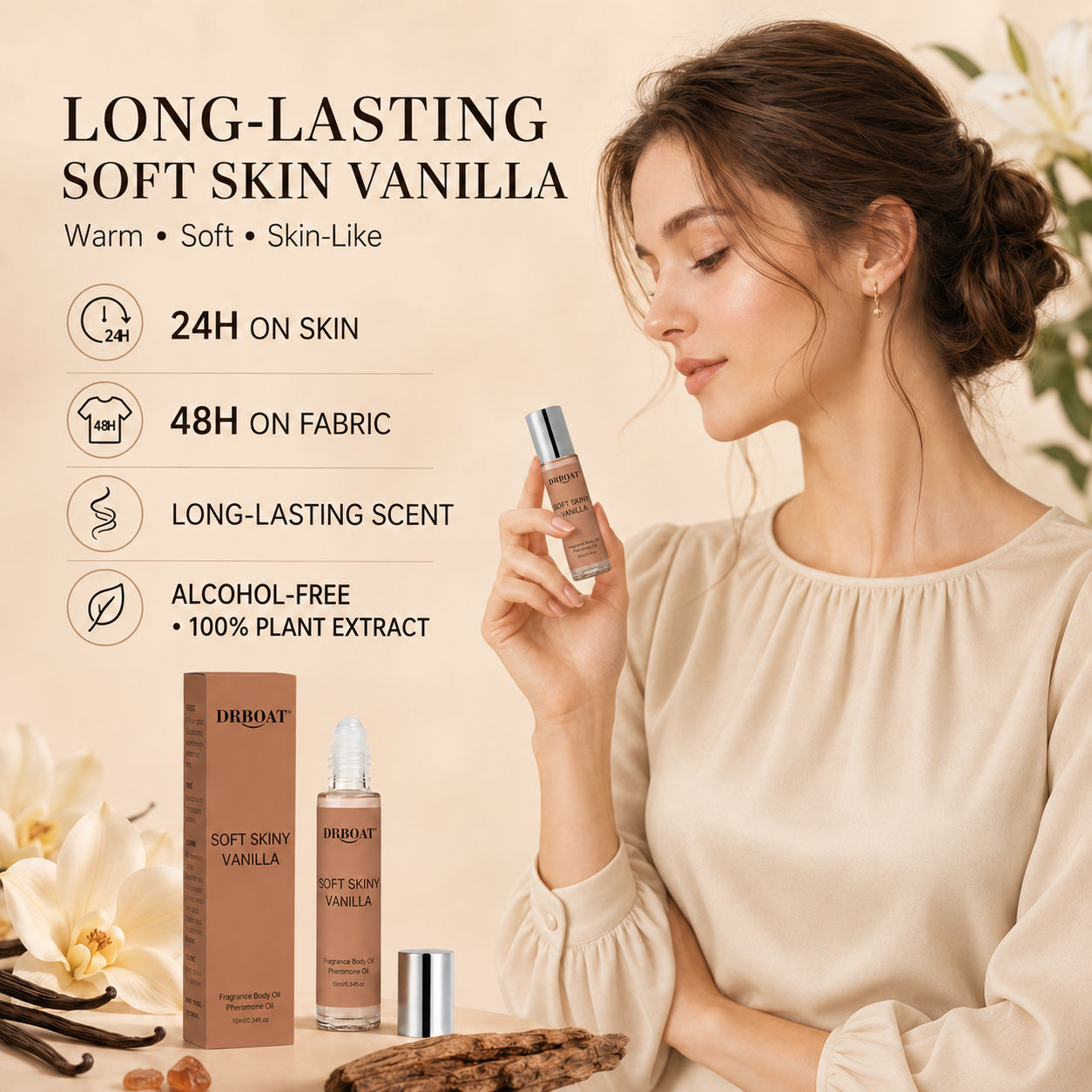 On Perfume & Fragrance Kota Bogor - Vrouwen Roll-On Geurolie, Zachte Huid Vanille