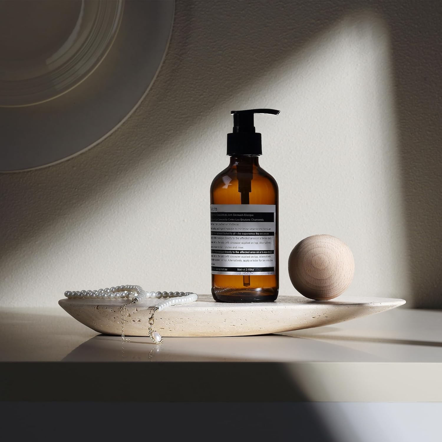 Perfume Fragrance House - Travertijn dienblad voor badkamerblad en thuisdecoratie,