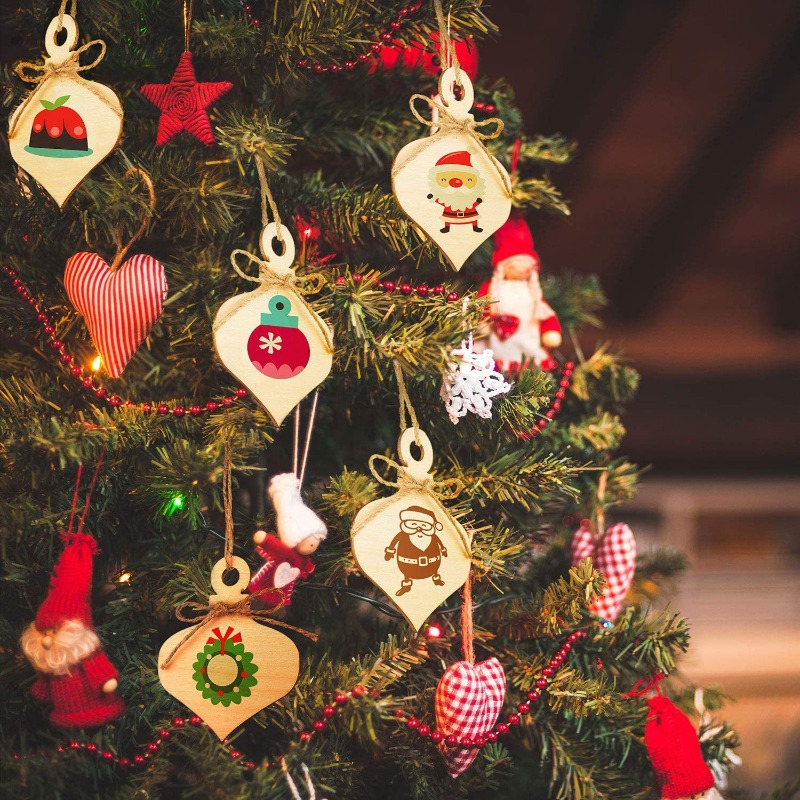10 STUKS Kerst Houten Hangende - Oud Wood Chip recensie en prijs
